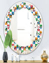 Retro Ornamental Design II - Modern Round or Oval Wall Mirror - Leaves