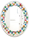 Retro Ornamental Design II - Modern Round or Oval Wall Mirror - Leaves