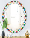 Retro Ornamental Design II - Modern Round or Oval Wall Mirror - Triple C