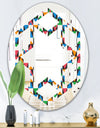 Retro Ornamental Design II - Modern Round or Oval Wall Mirror - Hexagon Star