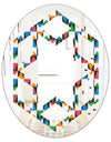 Retro Ornamental Design II - Modern Round or Oval Wall Mirror - Hexagon Star
