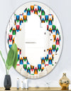 Retro Ornamental Design II - Modern Round or Oval Wall Mirror - Quatrefoil