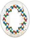 Retro Ornamental Design II - Modern Round or Oval Wall Mirror - Quatrefoil