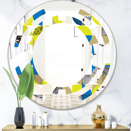Circular Retro Design I - Modern Round or Oval Wall Mirror - Space
