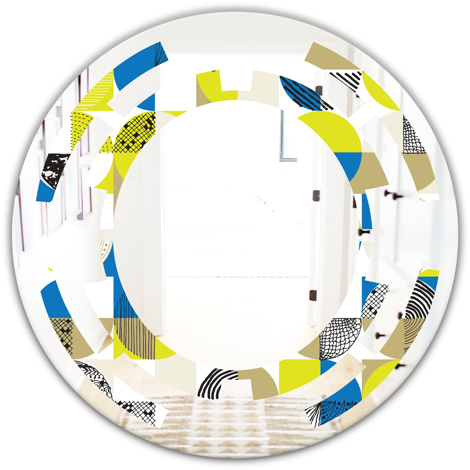 Circular Retro Design I - Modern Round or Oval Wall Mirror - Space