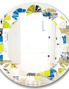 Circular Retro Design I - Modern Round or Oval Wall Mirror - Leaves