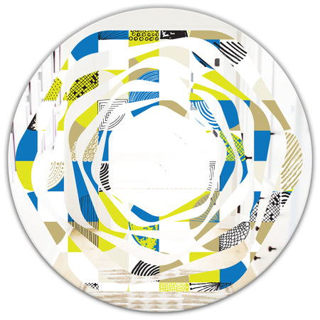 Circular Retro Design I - Modern Round or Oval Wall Mirror - Whirl