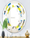Circular Retro Design I - Modern Round or Oval Wall Mirror - Space