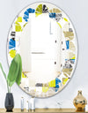 Circular Retro Design I - Modern Round or Oval Wall Mirror - Leaves