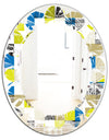 Circular Retro Design I - Modern Round or Oval Wall Mirror - Leaves