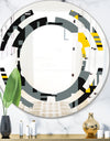 Retro Abstract Design I - Modern Round or Oval Wall Mirror - Space