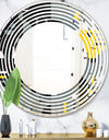 Retro Abstract Design I - Modern Round or Oval Wall Mirror - Wave