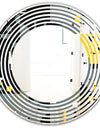 Retro Abstract Design I - Modern Round or Oval Wall Mirror - Wave