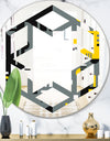 Retro Abstract Design I - Modern Round or Oval Wall Mirror - Hexagon Star