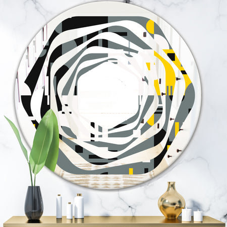 Retro Abstract Design I - Modern Round or Oval Wall Mirror - Whirl