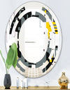 Retro Abstract Design I - Modern Round or Oval Wall Mirror - Space
