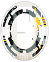 Retro Abstract Design I - Modern Round or Oval Wall Mirror - Space