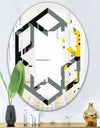 Retro Abstract Design I - Modern Round or Oval Wall Mirror - Hexagon Star