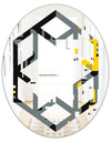 Retro Abstract Design I - Modern Round or Oval Wall Mirror - Hexagon Star