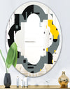Retro Abstract Design I - Modern Round or Oval Wall Mirror - Quatrefoil