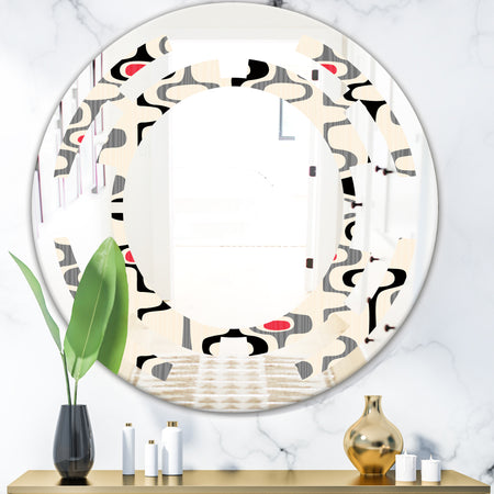 Retro Abstract Design IX - Modern Round or Oval Wall Mirror - Space