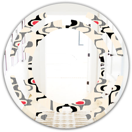 Retro Abstract Design IX - Modern Round or Oval Wall Mirror - Space