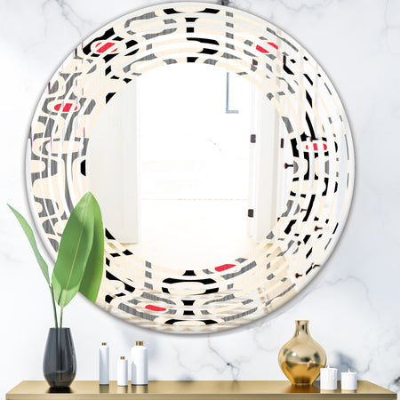 Retro Abstract Design IX - Modern Round or Oval Wall Mirror - Wave