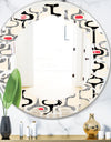 Retro Abstract Design IX - Modern Round or Oval Wall Mirror - Leaves