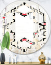 Retro Abstract Design IX - Modern Round or Oval Wall Mirror - Hexagon Star