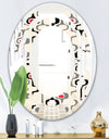 Retro Abstract Design IX - Modern Round or Oval Wall Mirror - Space