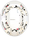 Retro Abstract Design IX - Modern Round or Oval Wall Mirror - Space