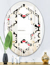 Retro Abstract Design IX - Modern Round or Oval Wall Mirror - Hexagon Star