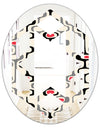 Retro Abstract Design IX - Modern Round or Oval Wall Mirror - Hexagon Star