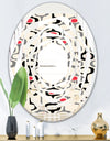 Retro Abstract Design IX - Modern Round or Oval Wall Mirror - Whirl
