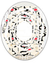 Retro Abstract Design IX - Modern Round or Oval Wall Mirror - Whirl