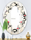 Retro Abstract Design IX - Modern Round or Oval Wall Mirror - Quatrefoil