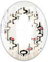 Retro Abstract Design IX - Modern Round or Oval Wall Mirror - Quatrefoil
