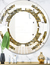 Abstract Gold Mosaic - Modern Round or Oval Wall Mirror - Space
