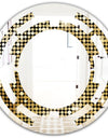 Abstract Gold Mosaic - Modern Round or Oval Wall Mirror - Space