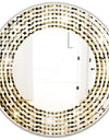 Abstract Gold Mosaic - Modern Round or Oval Wall Mirror - Wave