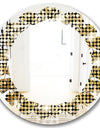 Abstract Gold Mosaic - Modern Round or Oval Wall Mirror - Leaves