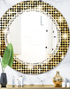 Abstract Gold Mosaic - Modern Round or Oval Wall Mirror - Triple C