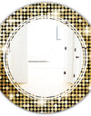 Abstract Gold Mosaic - Modern Round or Oval Wall Mirror - Triple C