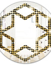 Abstract Gold Mosaic - Modern Round or Oval Wall Mirror - Hexagon Star