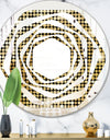 Abstract Gold Mosaic - Modern Round or Oval Wall Mirror - Whirl