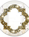 Abstract Gold Mosaic - Modern Round or Oval Wall Mirror - Quatrefoil