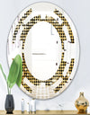 Abstract Gold Mosaic - Modern Round or Oval Wall Mirror - Space