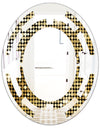 Abstract Gold Mosaic - Modern Round or Oval Wall Mirror - Space