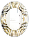 Abstract Gold Mosaic - Modern Round or Oval Wall Mirror - Wave