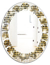 Abstract Gold Mosaic - Modern Round or Oval Wall Mirror - Leaves